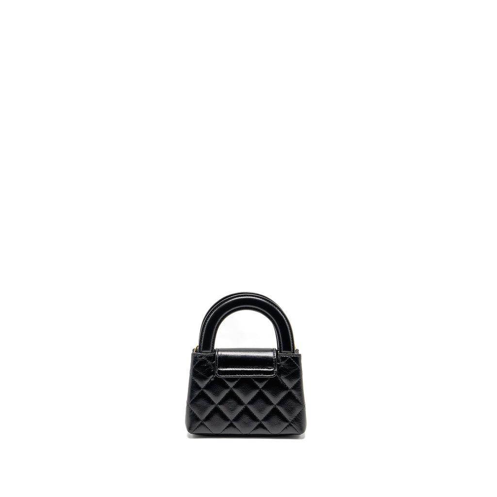 CHANEL 24P MINI NANO KELLY SHOPPER CALFSKIN BLACK GHW (MICROCHIP)