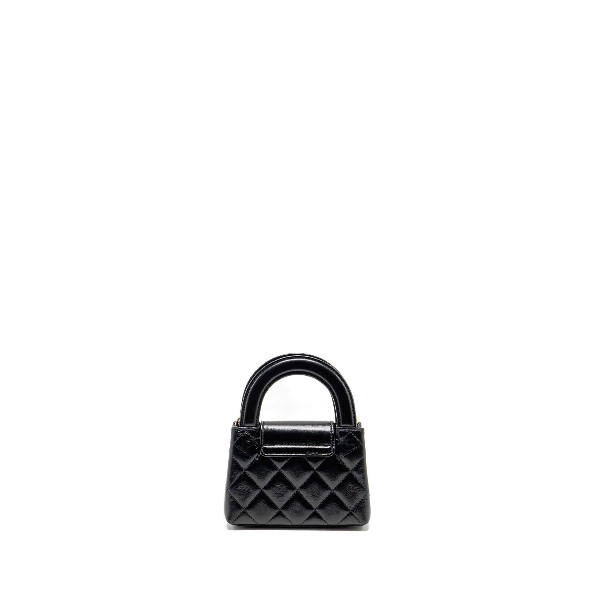 CHANEL 24P MINI NANO KELLY SHOPPER CALFSKIN BLACK GHW (MICROCHIP)