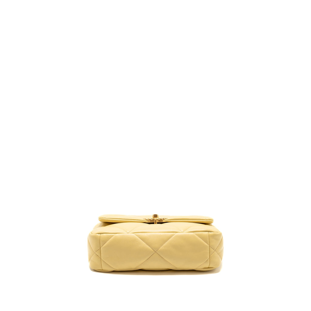 CHANEL SMALL 19 BAG LAMBSKIN YELLOW MULTICOLOUR HARDWARE (MICROCHIP)