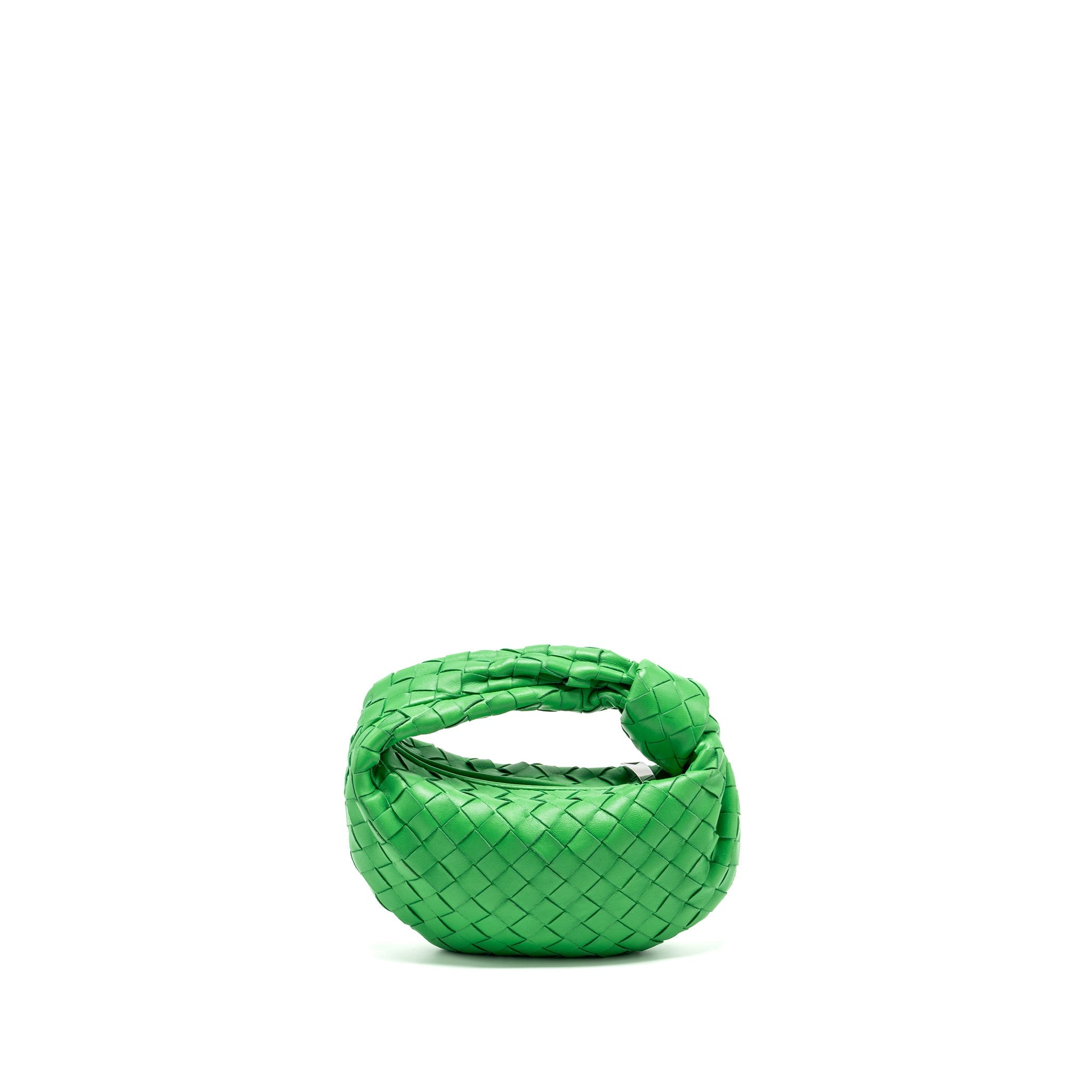 BOTTEGA VENETA MINI JODIE LAMBSKIN GREEN SHW