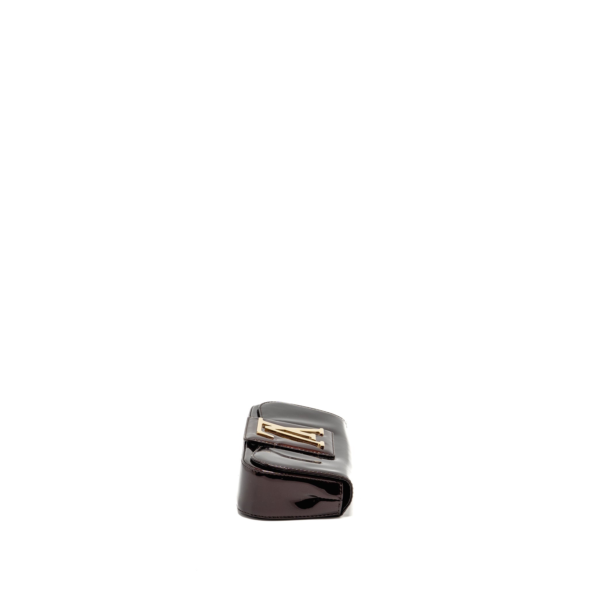 LOUIS VUITTON SOBE CLUTCH PATENT LEATHER DARK PURPLE GHW