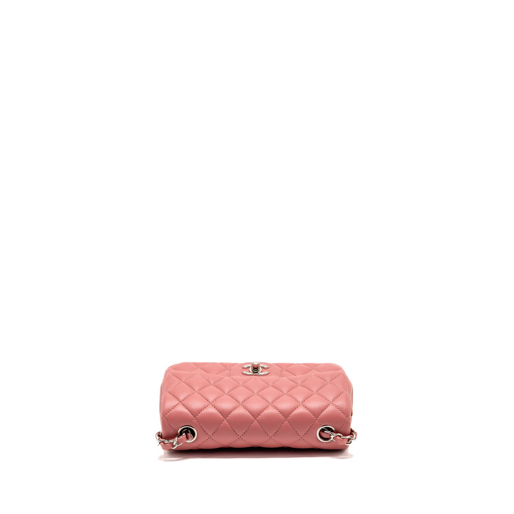 CHANEL MINI RECTANGULAR FLAP BAG LAMBSKIN PINK SHW