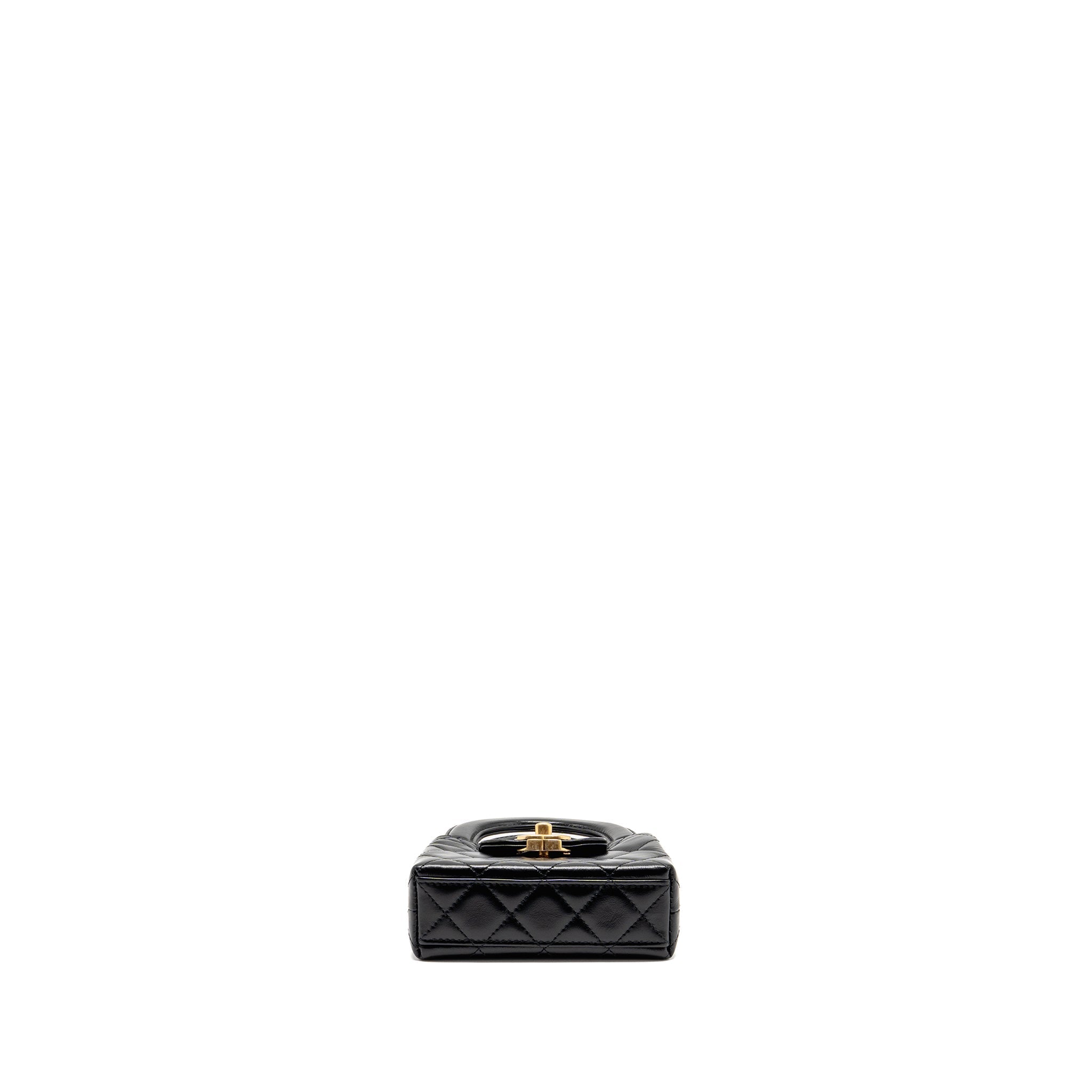 CHANEL 24P MINI NANO KELLY SHOPPER CALFSKIN BLACK GHW (MICROCHIP)