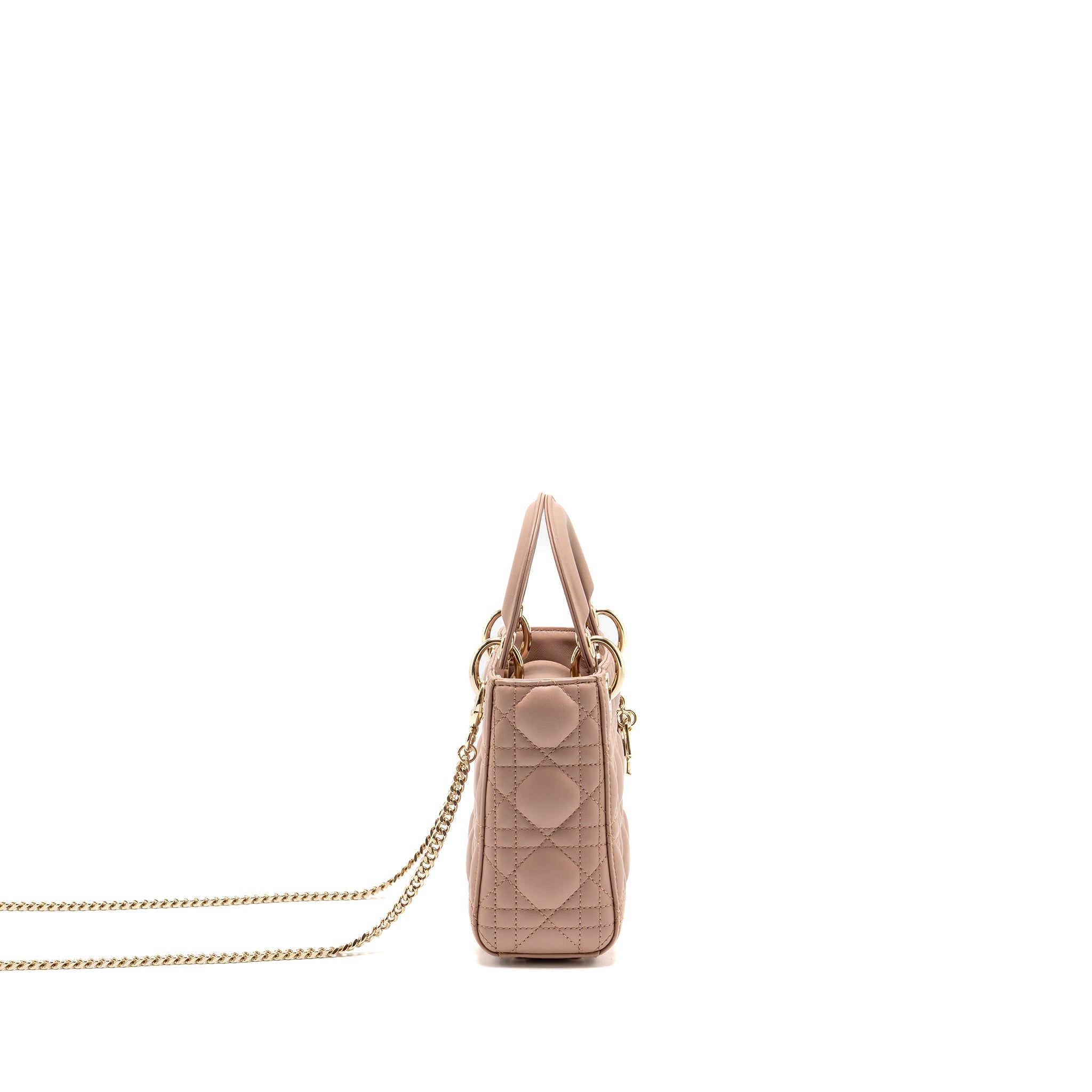 DIOR MINI LADY DIOR BAG LAMBSKIN BLUSH LGHW