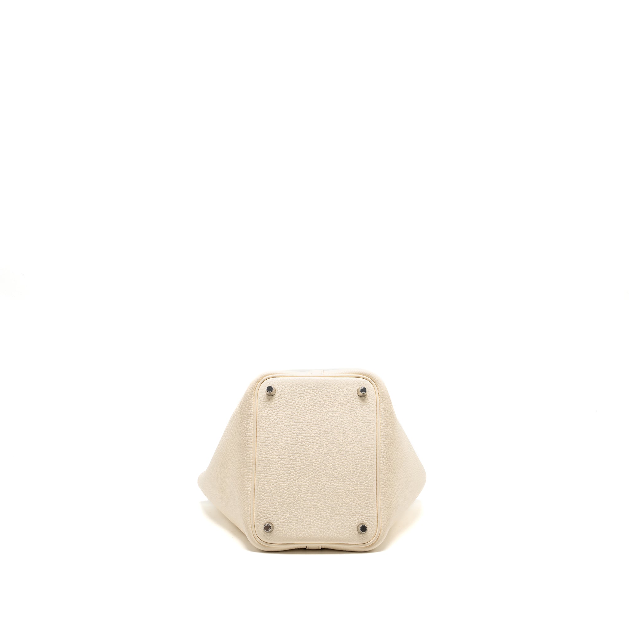 HERMES PICOTIN 18 LOCK BAG CLEMENCE/OSTRICH HANDLE NATA/JAUNE CITRON SHW