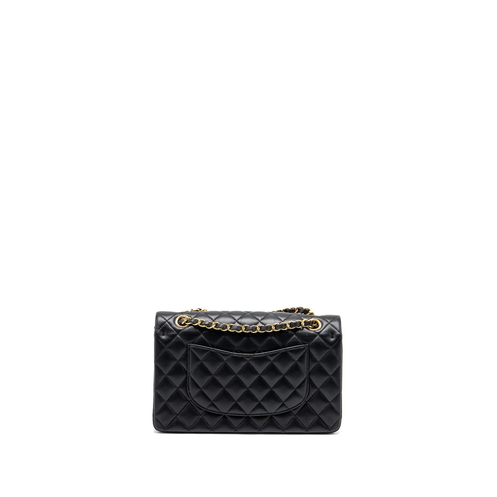 CHANEL MEDIUM CLASSIC DOUBLE FLAP BAG LAMBSKIN BLACK GHW