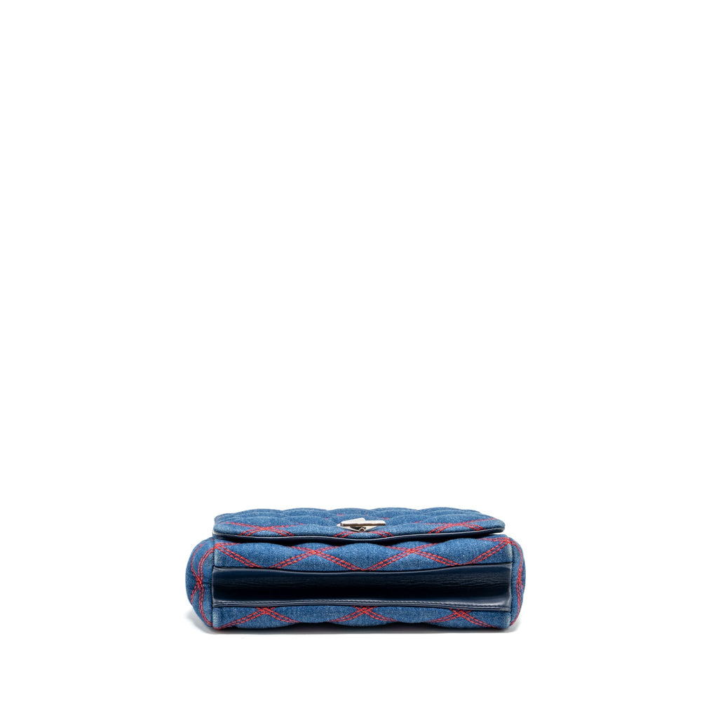 LOUIS VUITTON MALLETAHE GO-14 MM BAG DENIM/LEATHER BLUE/RED SHW