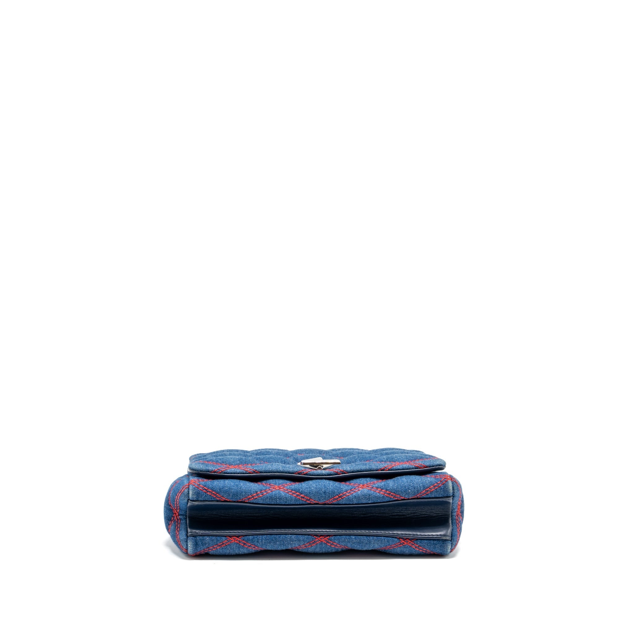 LOUIS VUITTON MALLETAHE GO-14 MM BAG DENIM/LEATHER BLUE/RED SHW