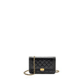 CHANEL BOY WALLET ON CHAIN LAMBSKIN BLACK GHW