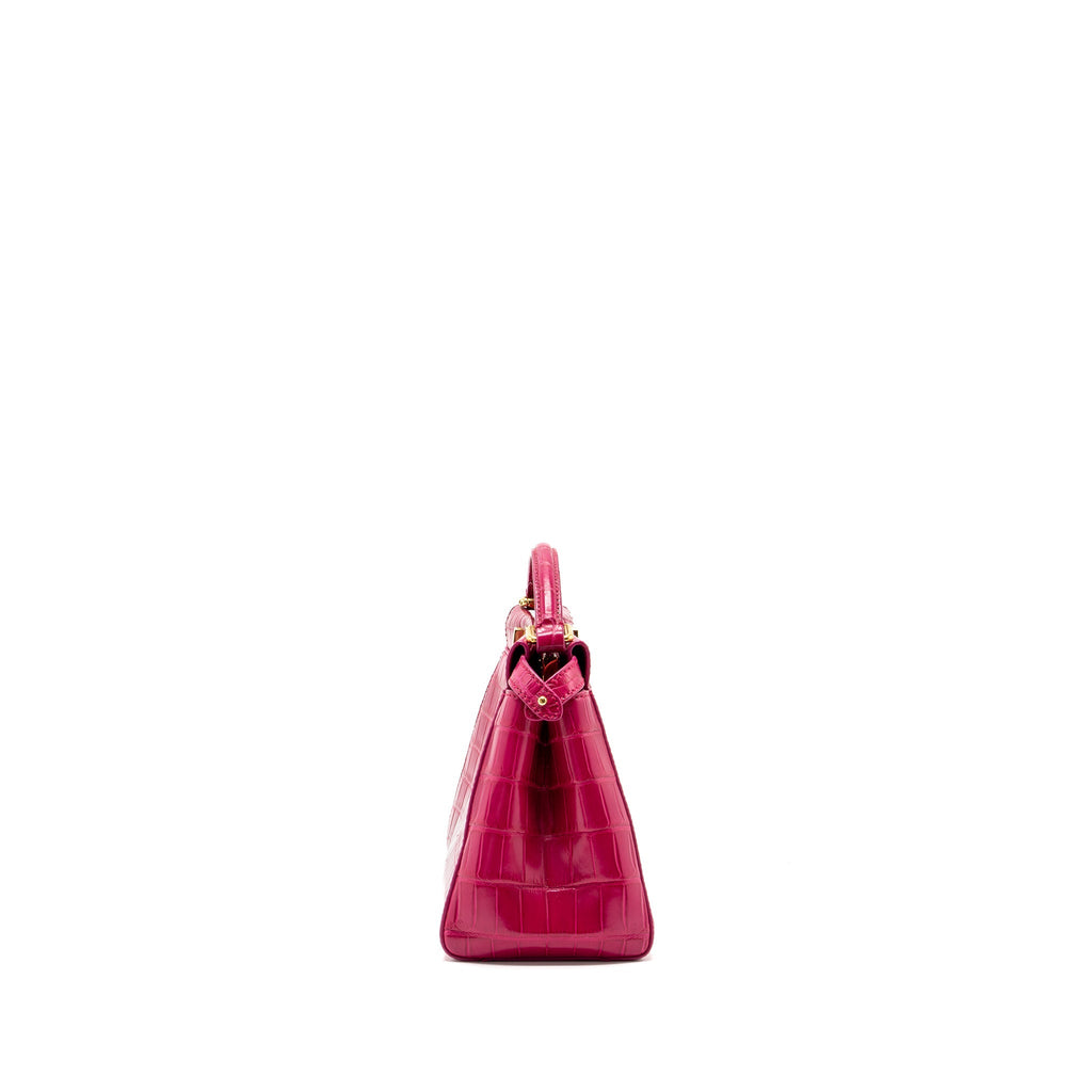 FENDI MINI PEEKABOO BAG CROCODILE PINK GHW