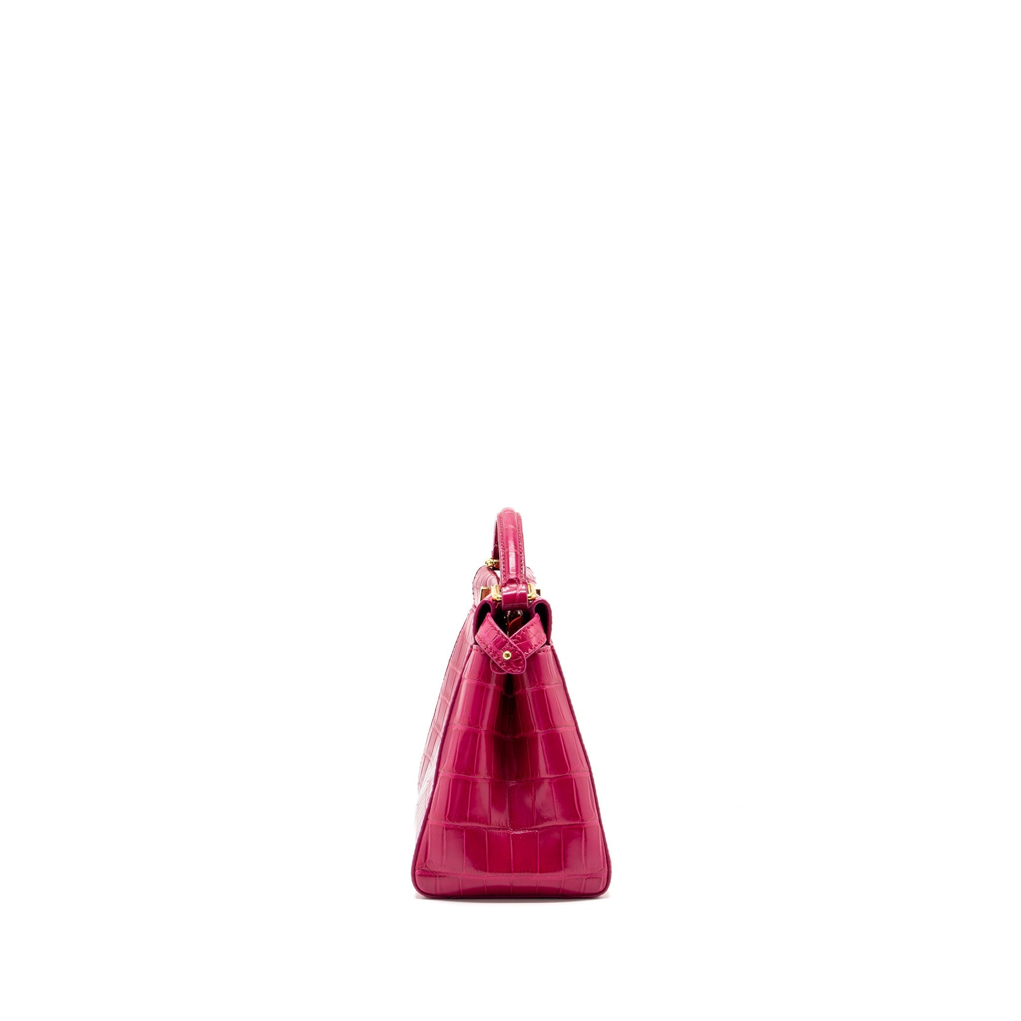 FENDI MINI PEEKABOO BAG CROCODILE PINK GHW