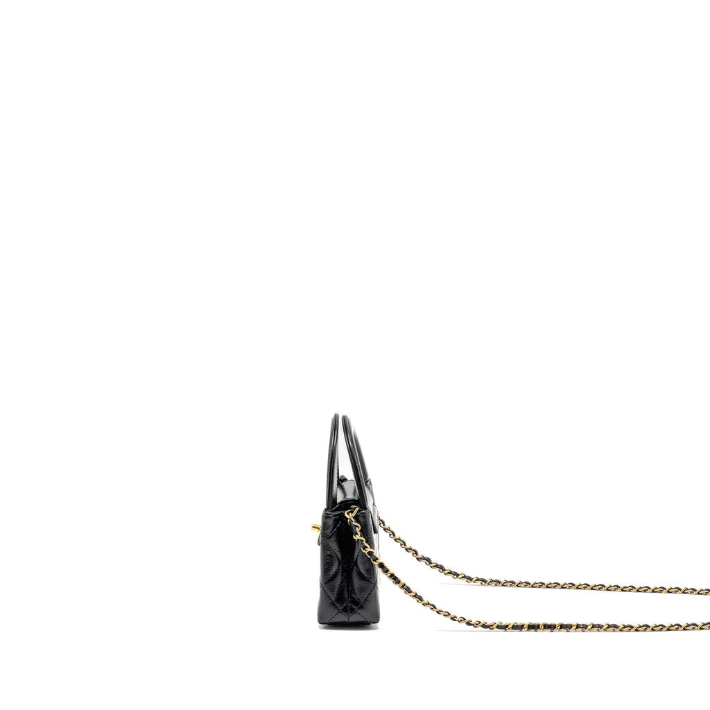 CHANEL 24P MINI NANO KELLY SHOPPER CALFSKIN BLACK GHW (MICROCHIP)