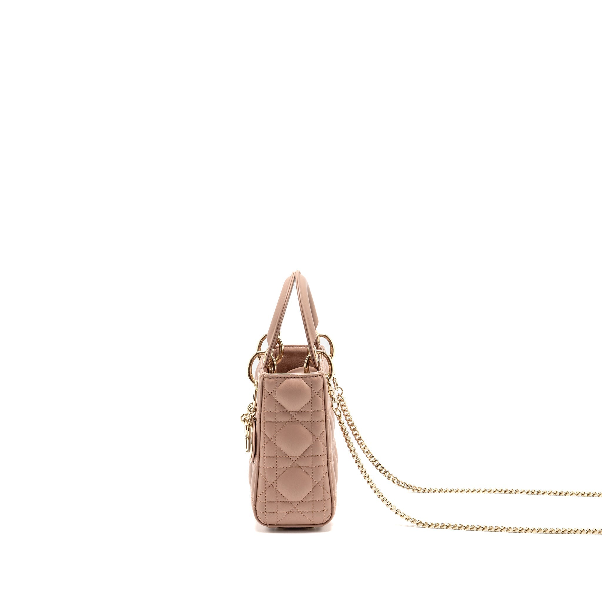 DIOR MINI LADY DIOR BAG LAMBSKIN BLUSH LGHW
