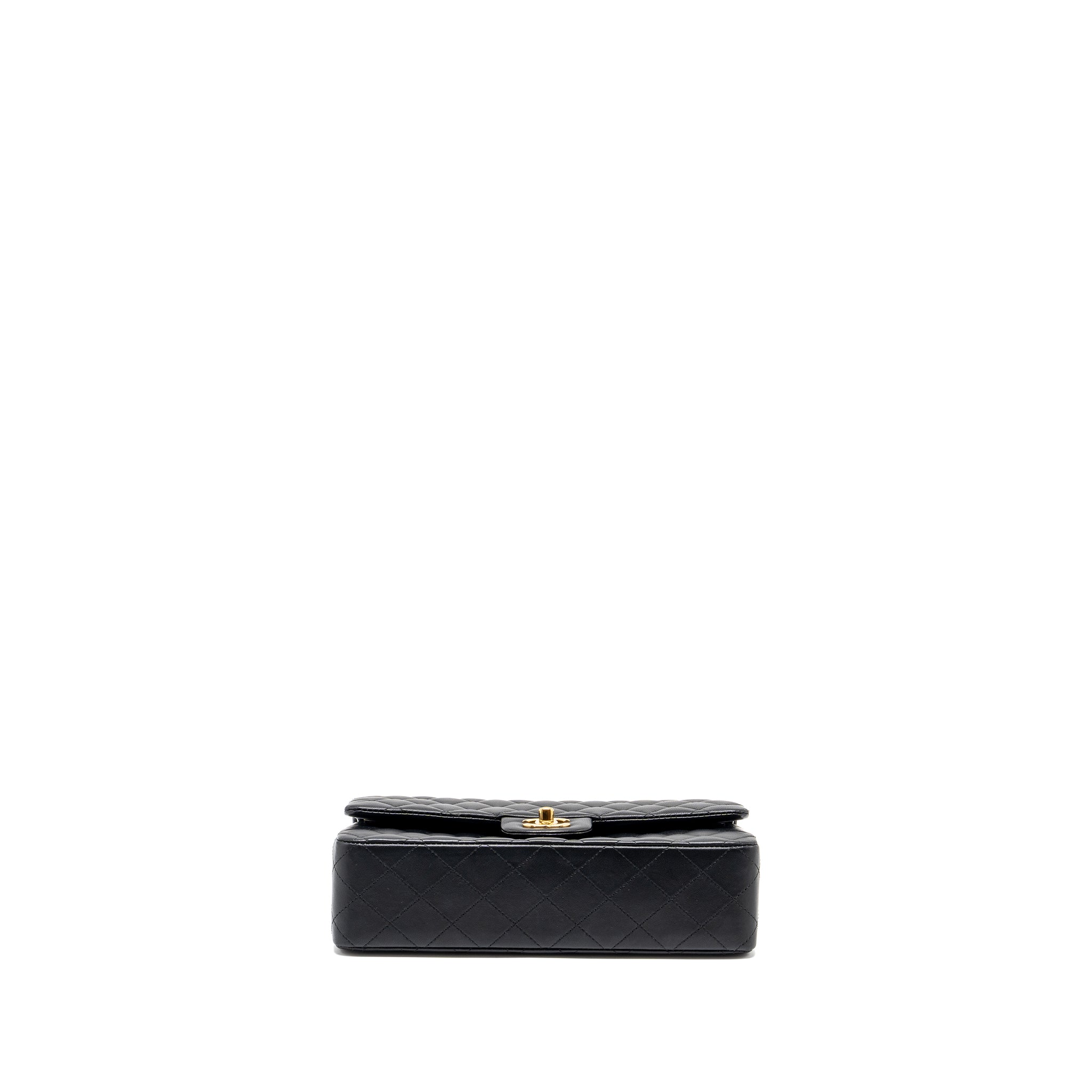 CHANEL MEDIUM CLASSIC DOUBLE FLAP BAG LAMBSKIN BLACK GHW