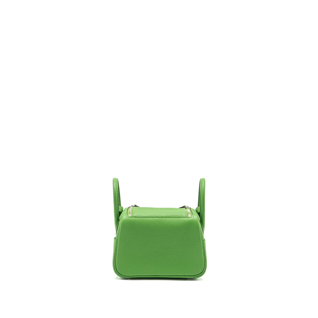 HERMES MINI LINDY CLEMENCE VERT YUCCA SHW
