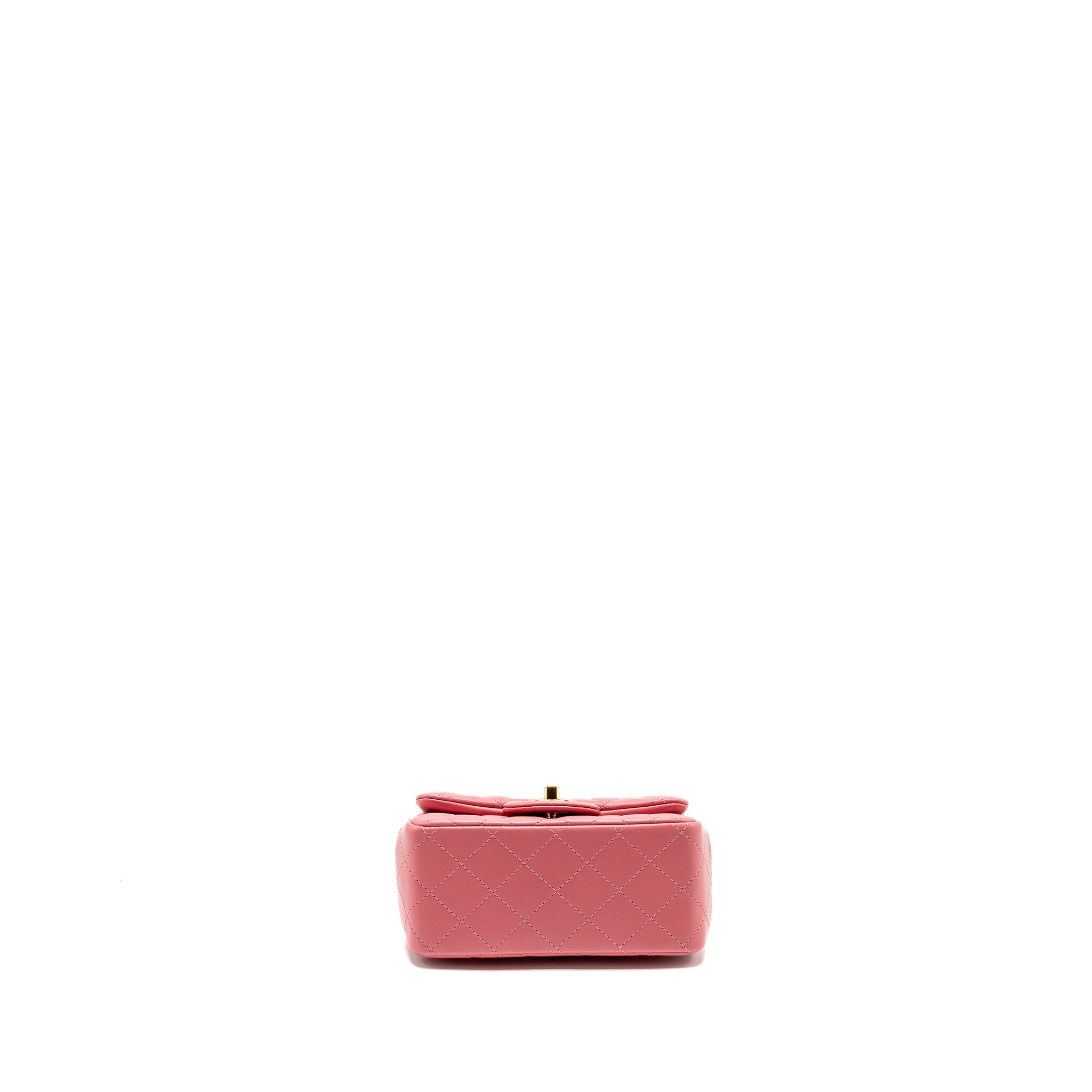 CHANEL MINI SQUARE FLAP BAG LAMBSKIN PINK LGHW (MICROCHIP)