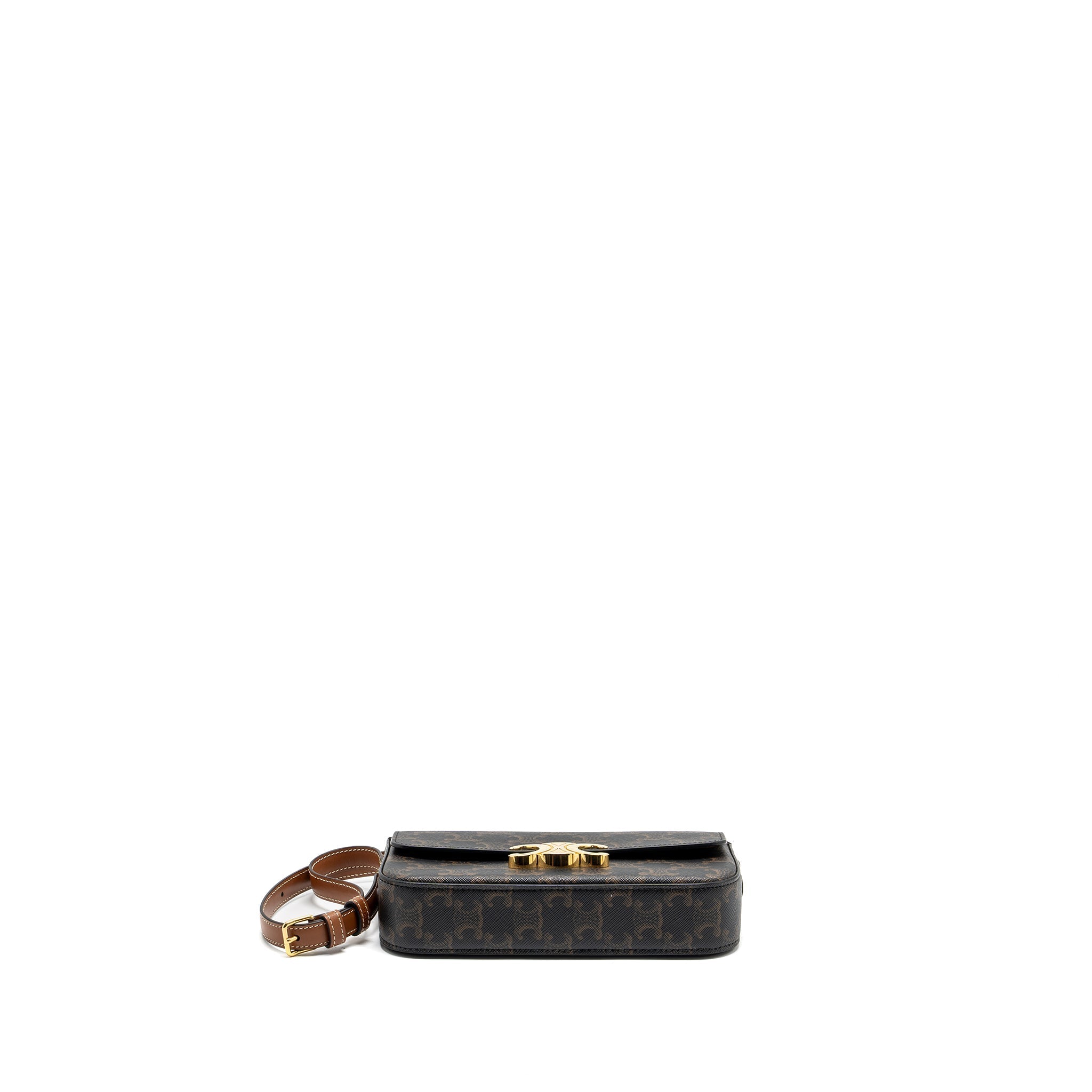 CELINE TRIOMPHE SHOUDER BAG TRIOMPHE CANVAS / CALFSKIN TAN GHW