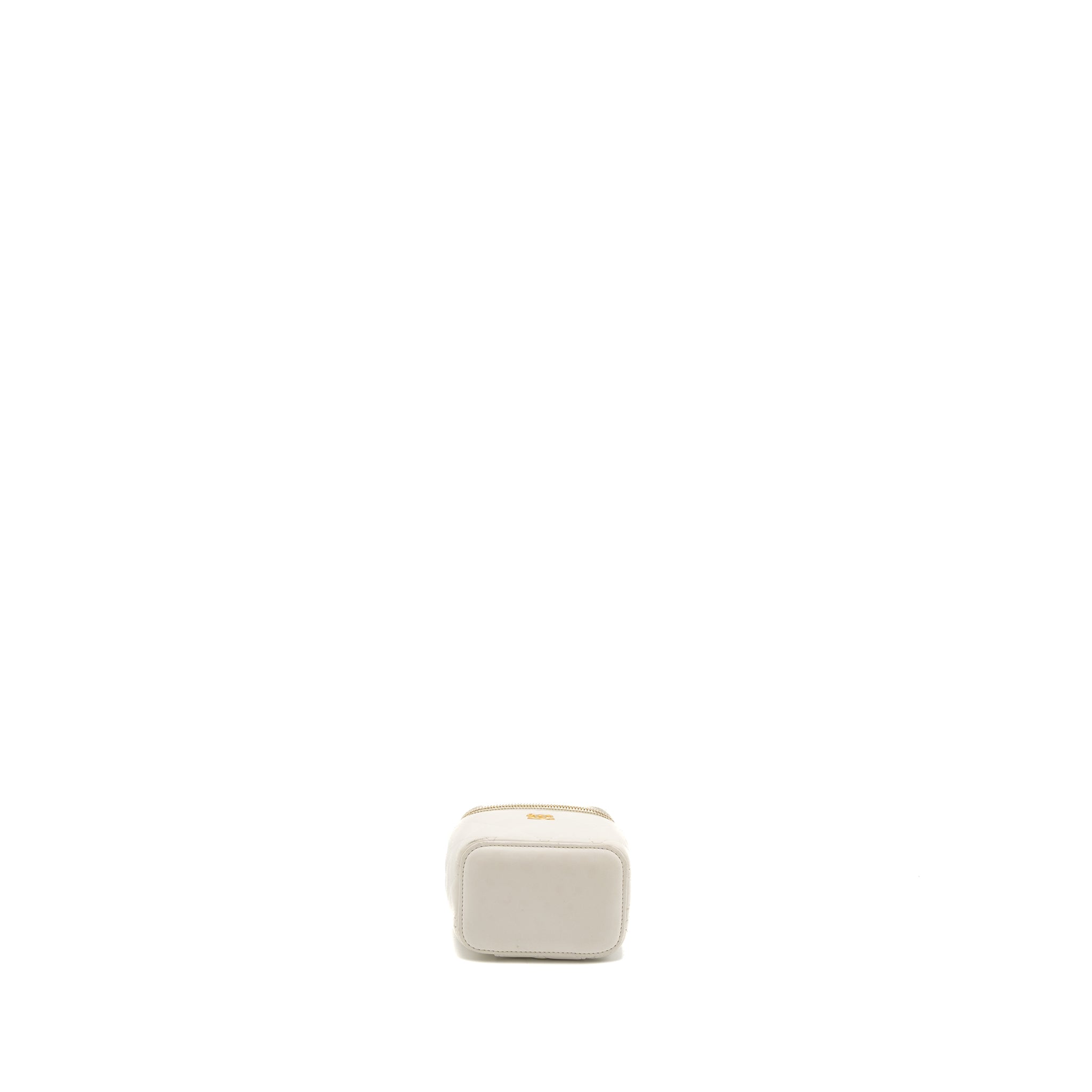 CHANEL PEARL CRUSH MINI VANITY LAMBSKIN WHITE BRUSHED GHW