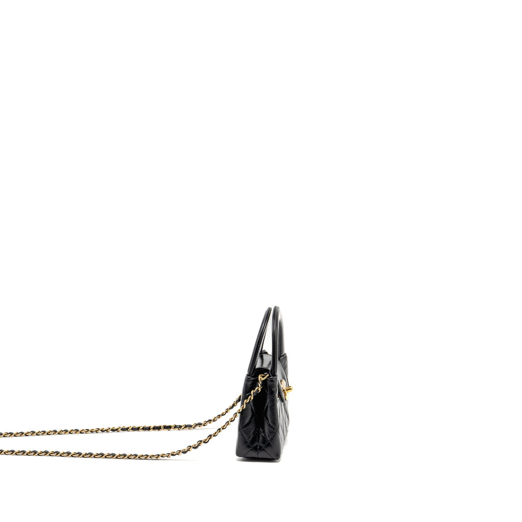 CHANEL 24P MINI NANO KELLY SHOPPER CALFSKIN BLACK GHW (MICROCHIP)