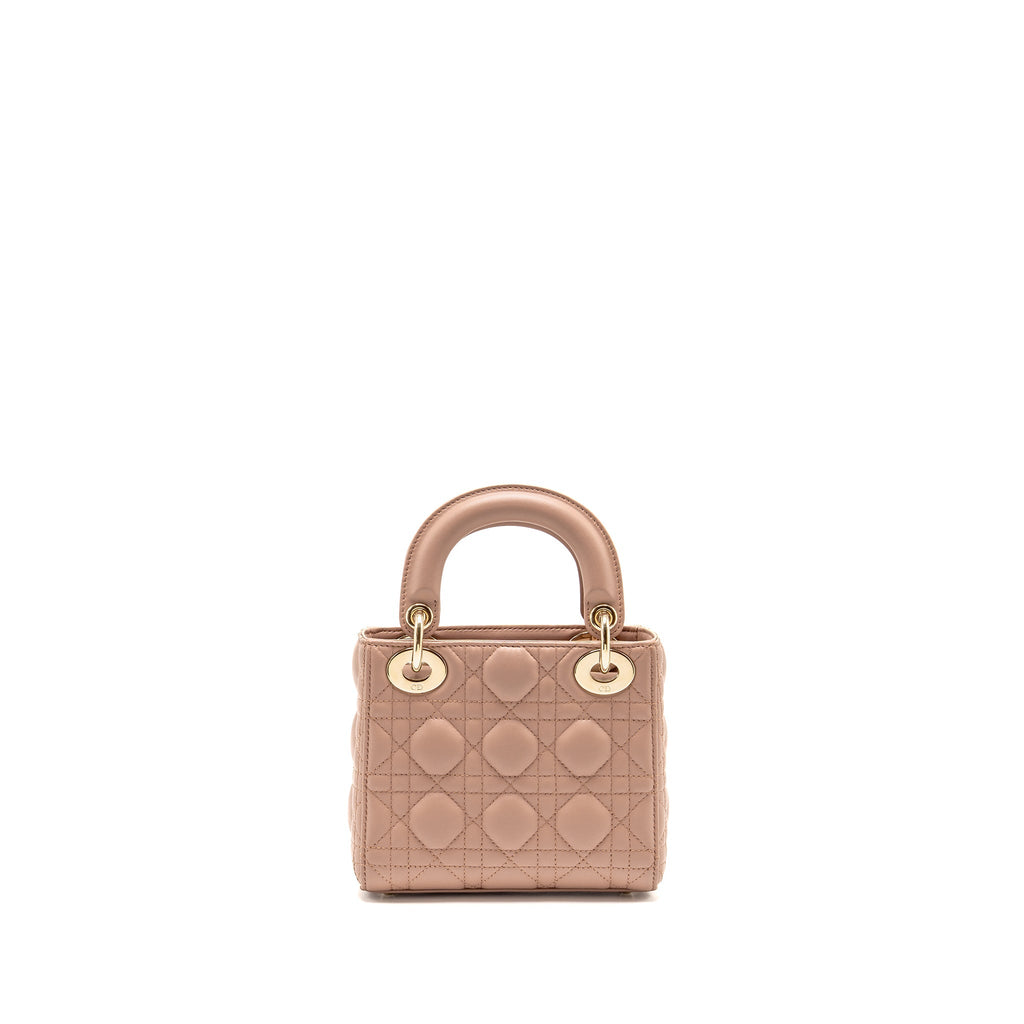 DIOR MINI LADY DIOR BAG LAMBSKIN BLUSH LGHW