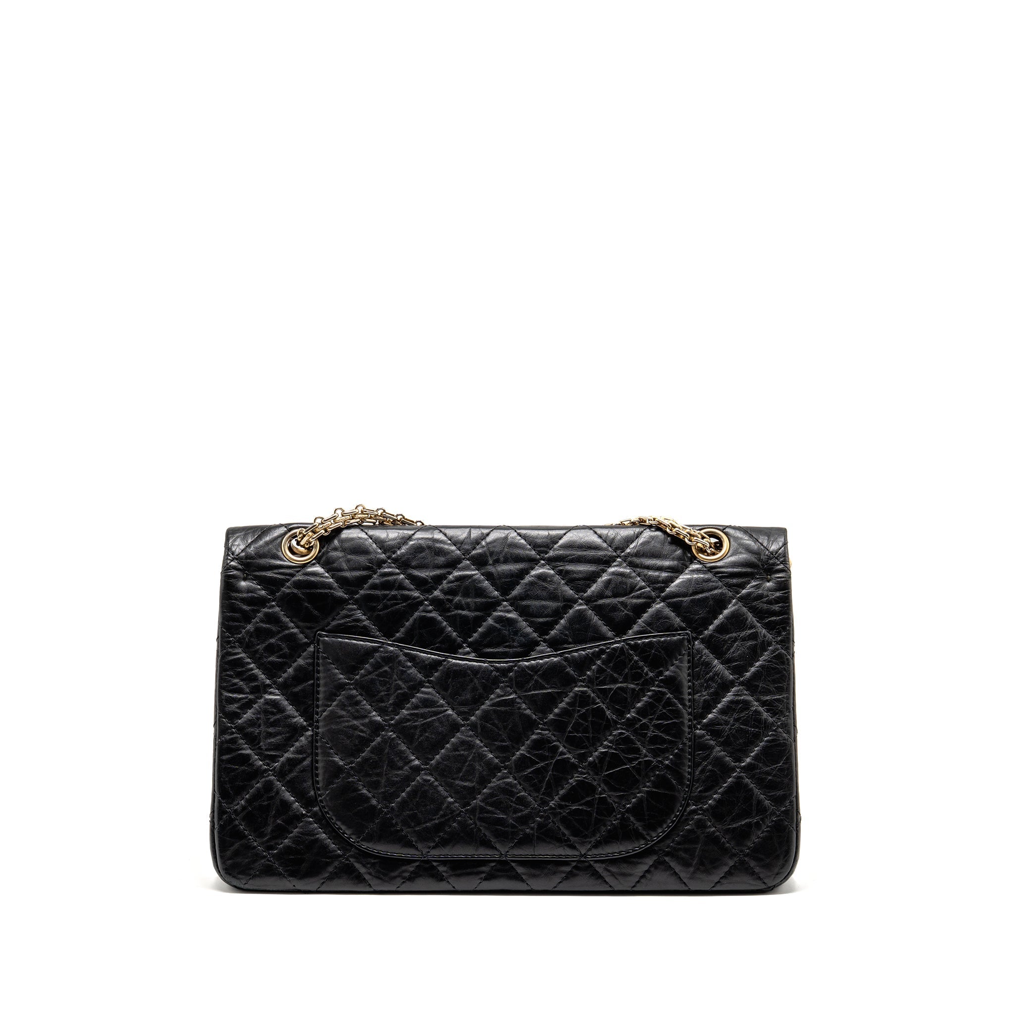 CHANEL 2.55 227 REISSUE MAXI FLAP BAG AGED CALFSKIN BLACK LGHW