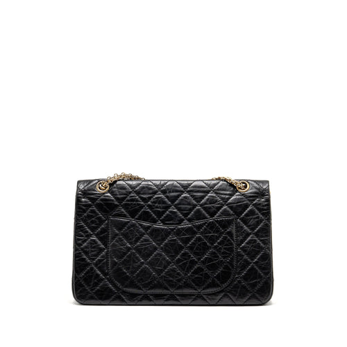 CHANEL 2.55 227 REISSUE MAXI FLAP BAG AGED CALFSKIN BLACK LGHW
