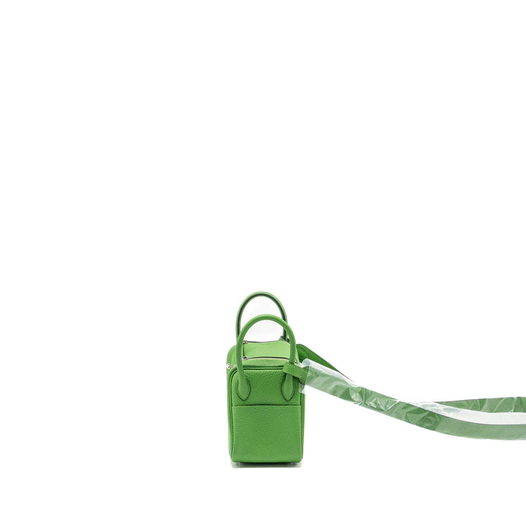 HERMES MINI LINDY CLEMENCE VERT YUCCA SHW