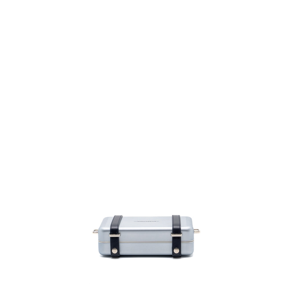 DIOR X RIMOWA CLUTCH TRUNK BAG ALUMINIUM / CALFSKIN SILVER / BLACK SHW