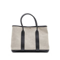 HERMES GARDEN PARTY 36 CANVAS/ LEATHER BLACK / WHITE SHW