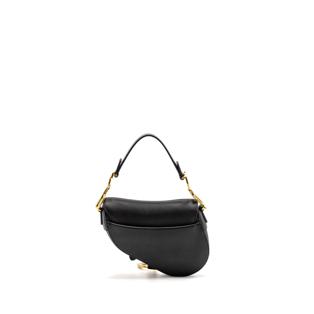 DIOR MINI SADDLE BAG CALFSKIN BLACK GHW