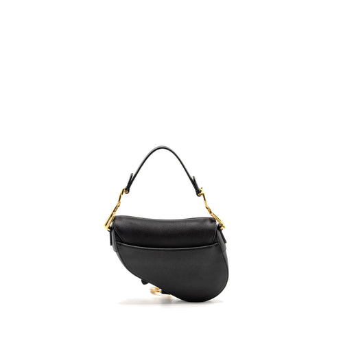 DIOR MINI SADDLE BAG CALFSKIN BLACK GHW