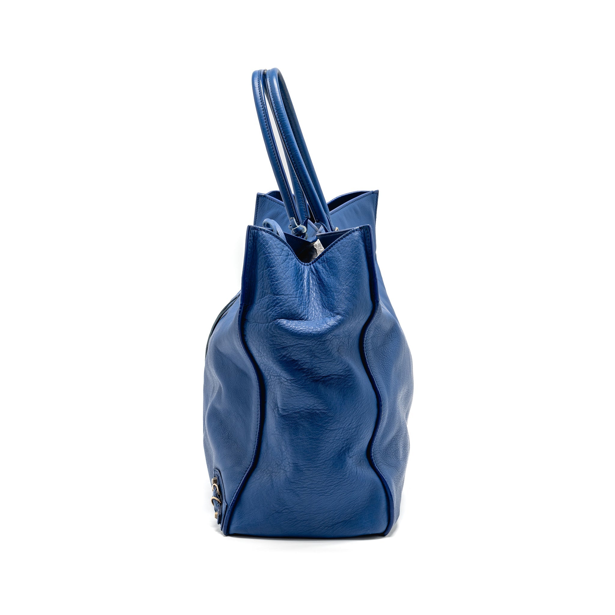 BALENCIAGA PAPIER A4 TOTE BAG LEATHER BLUE SHW