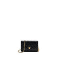 CHANEL PEARL CRUSH WALLET ON CHAIN LAMBSKIN BLACK GHW