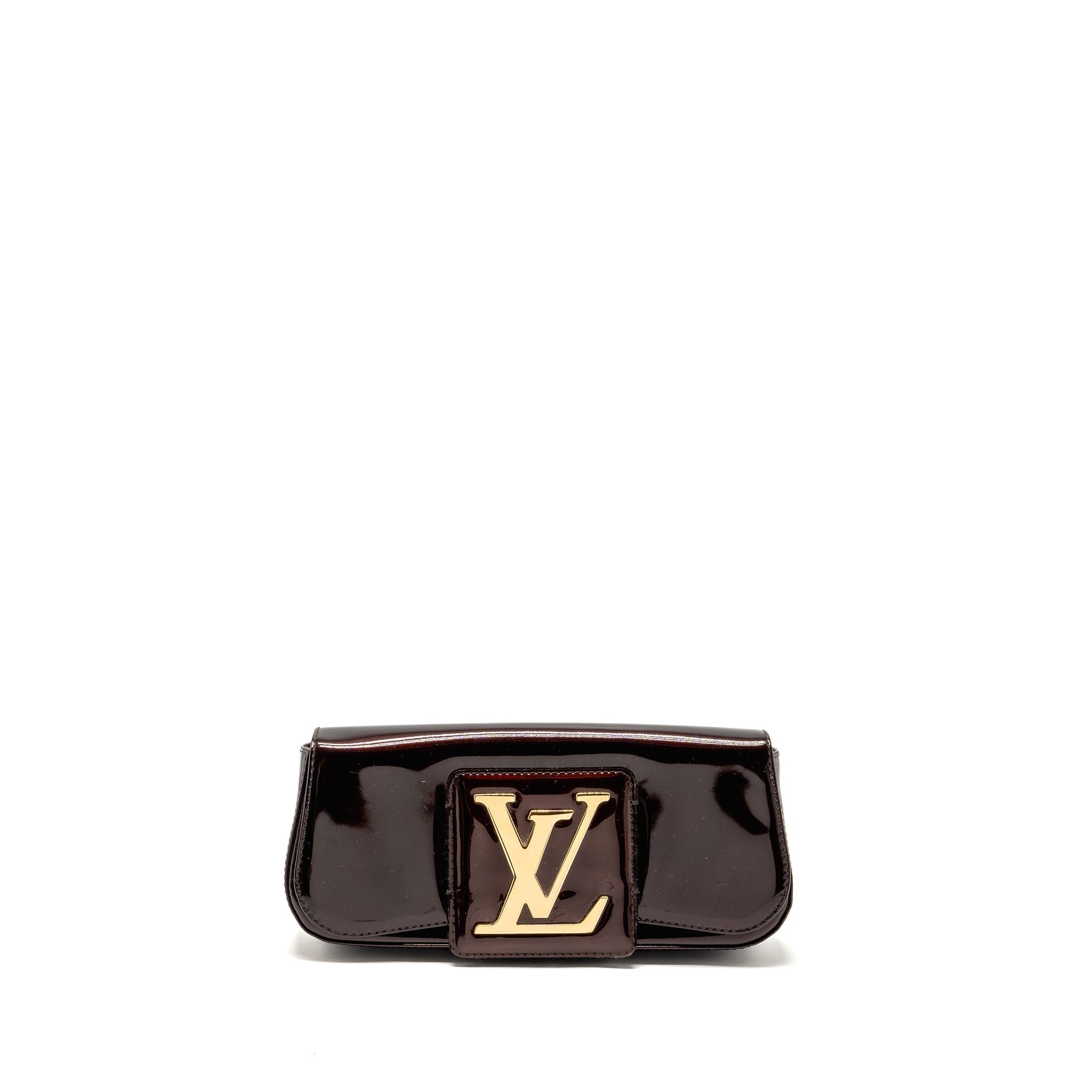 LOUIS VUITTON SOBE CLUTCH PATENT LEATHER DARK PURPLE GHW