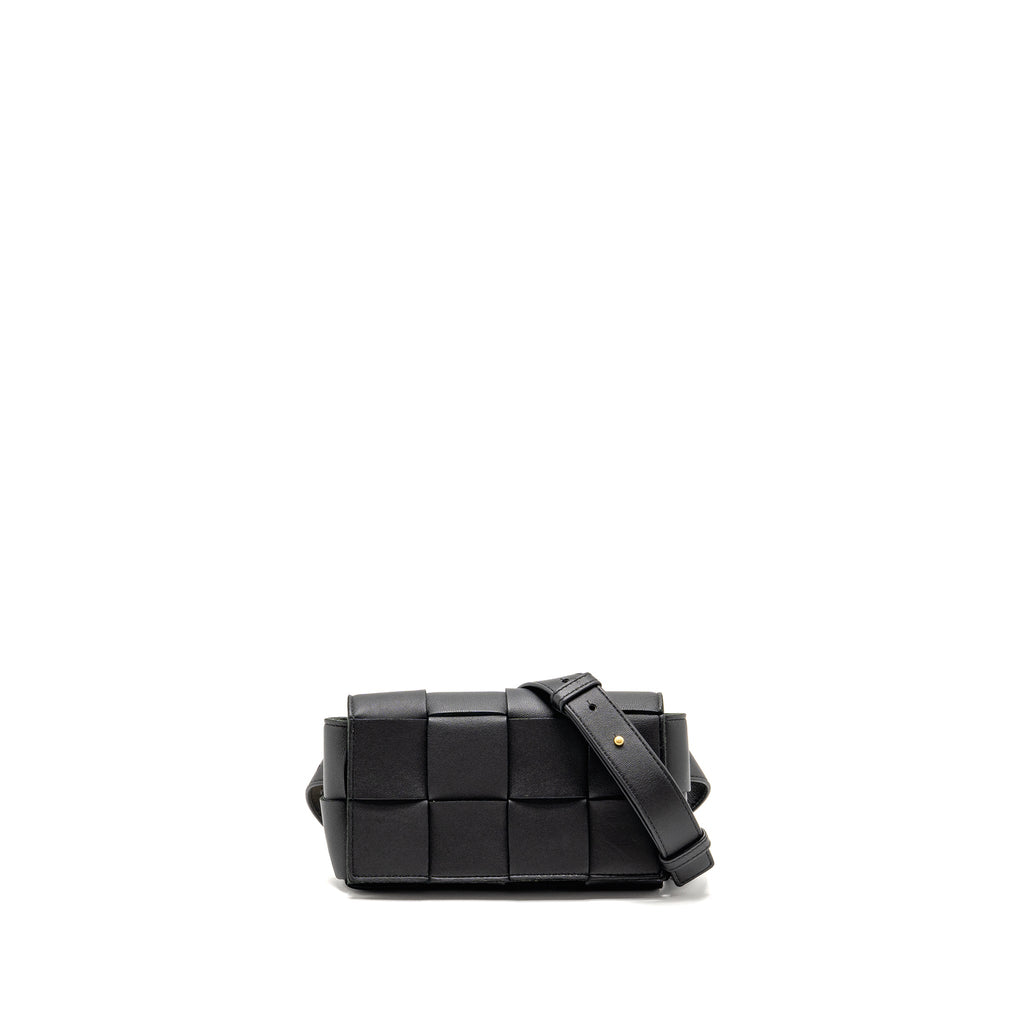 BOTTEGA VENETA CASSETTE BELT BAG LAMBSKIN BLACK GHW