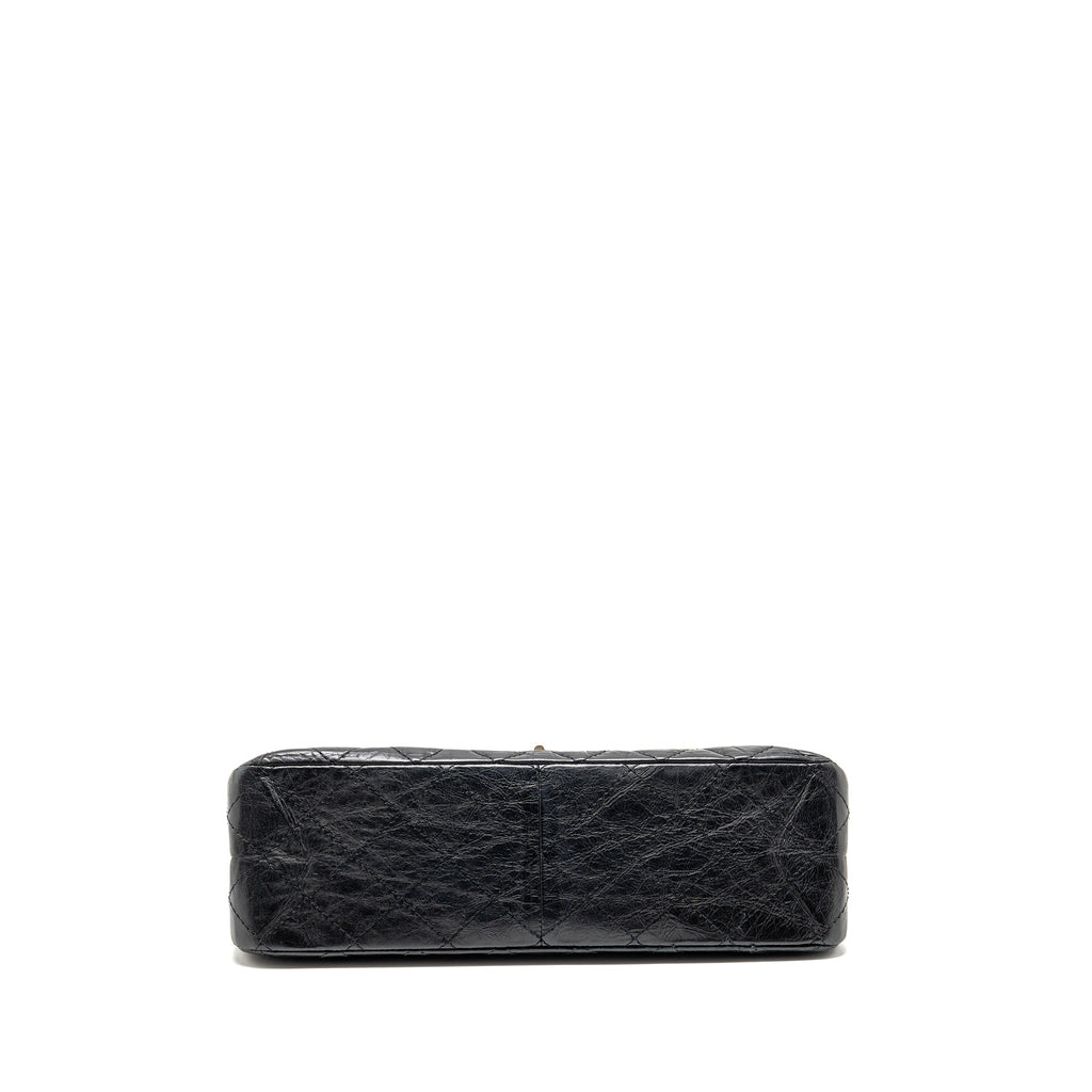 CHANEL 2.55 227 REISSUE MAXI FLAP BAG AGED CALFSKIN BLACK LGHW