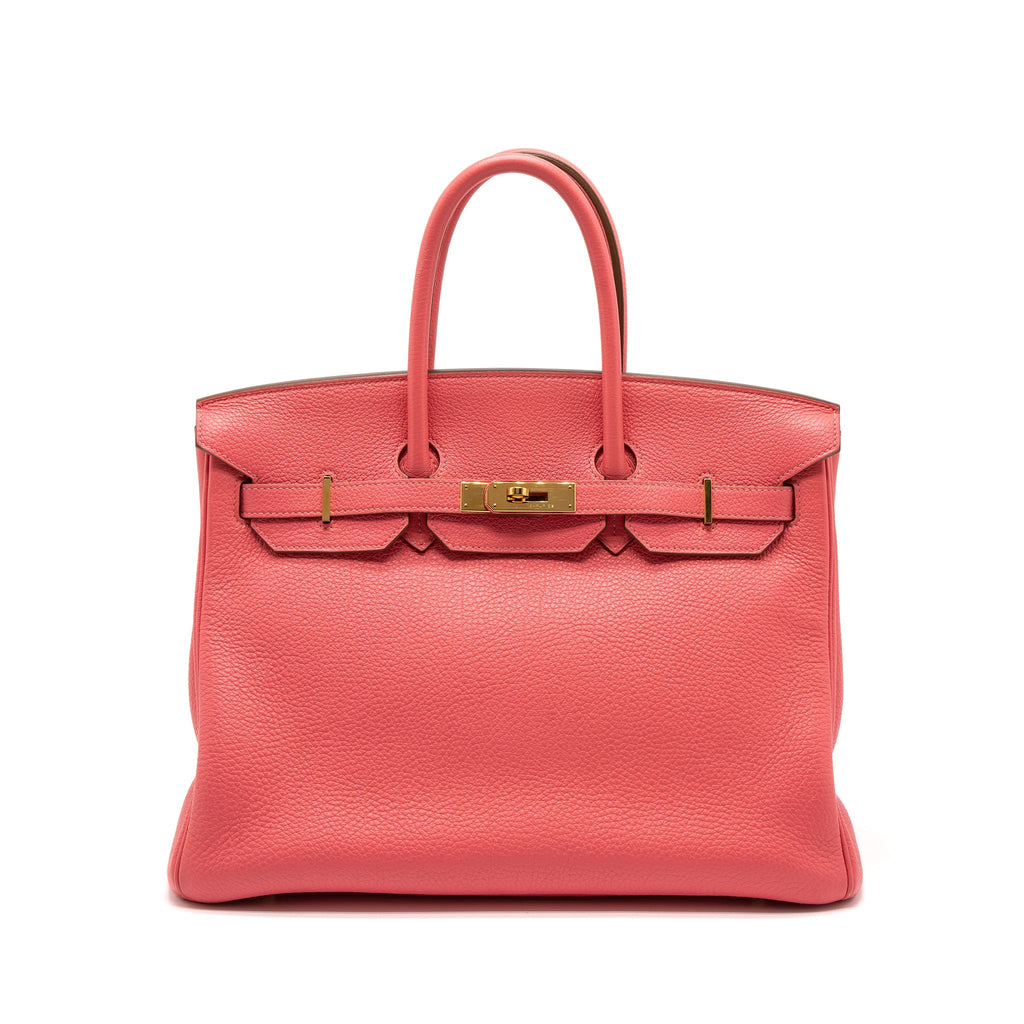 HERMES BIRKIN 35 TOGO ROSE LIPSTICK GHW