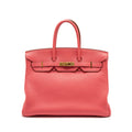 HERMES BIRKIN 35 TOGO ROSE LIPSTICK GHW