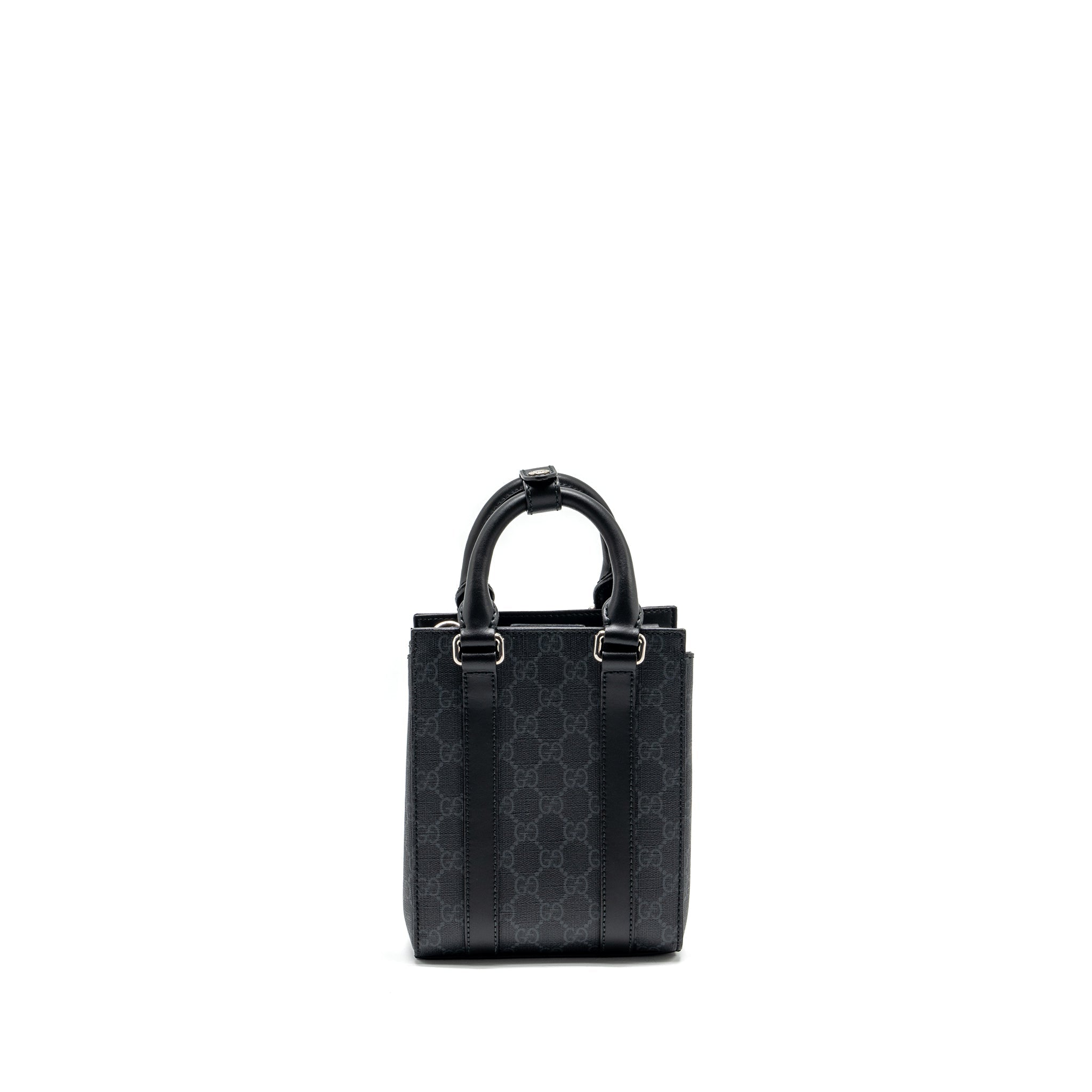 GUCCI OPHIDIA MINI TOTE BAG GG SUPREME BLACK SHW