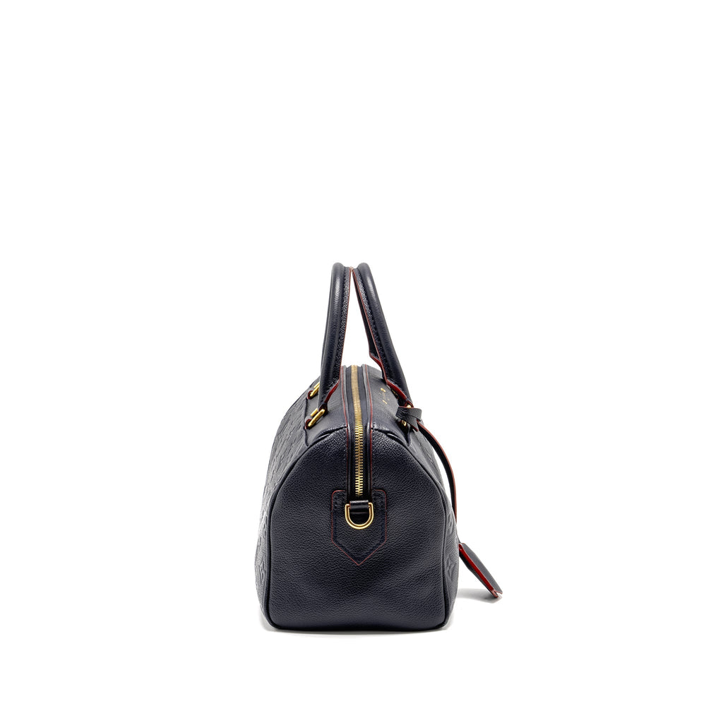 LOUIS VUITTON SPEEDY 25 BANDOULIERE MONOGRAM EMPREINTE NAVY/RED GHW