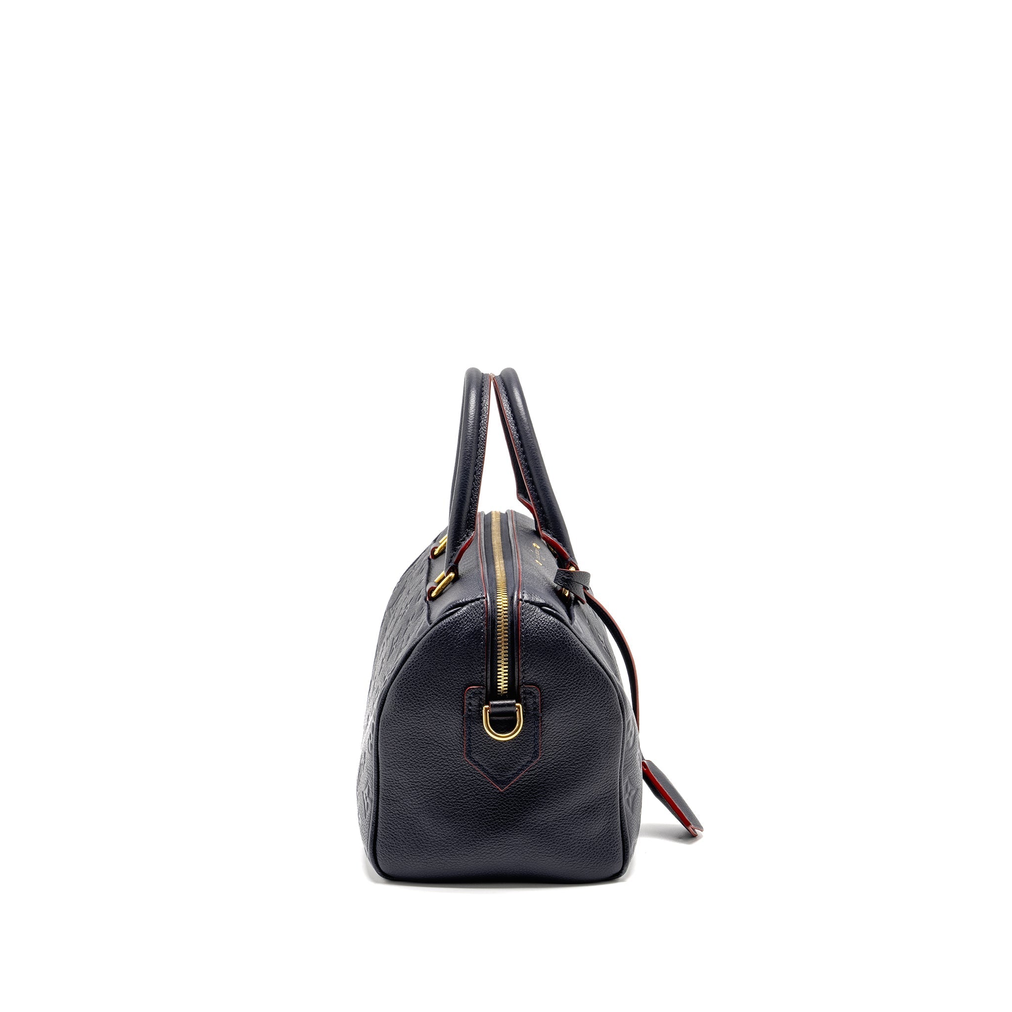 LOUIS VUITTON SPEEDY 25 BANDOULIERE MONOGRAM EMPREINTE NAVY/RED GHW