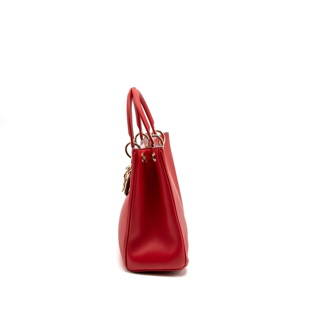DIOR DIORISSIMO BAG CALFSKIN RED/ PINK LGHW