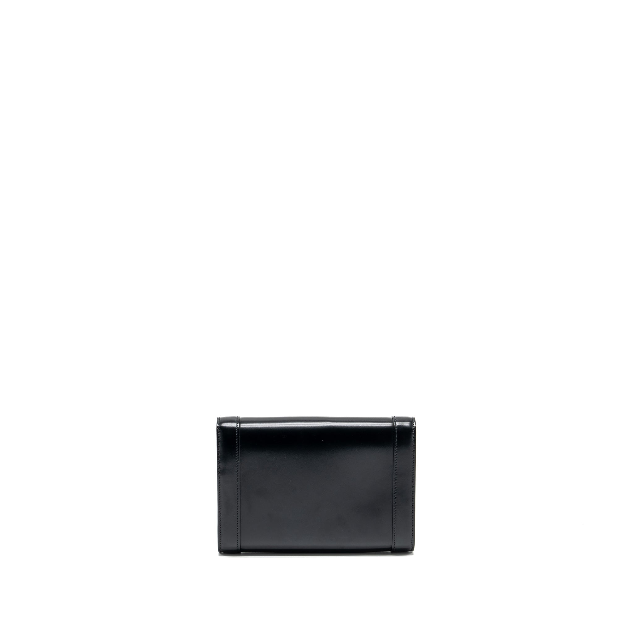 CELINE TRIOMPHE FLAP WALLET WITH STRAP CALFSKIN BLACK GHW