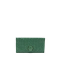 BOTTEGA VENETA CLUTCH NAPPA GREEN BLACK HARDWARE