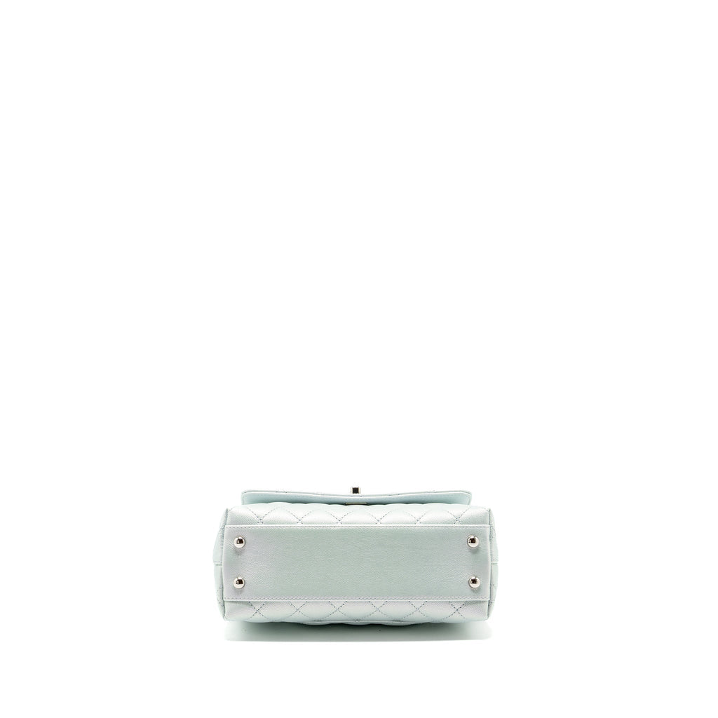 CHANEL SMALL COCO HANDLE CAVIAR IRIDESCENT LIGHT BLUE MULTICOLOUR HARDWARE (MICROCHIP)