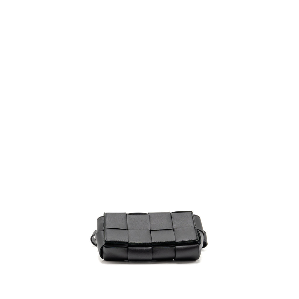 BOTTEGA VENETA CASSETTE BELT BAG LAMBSKIN BLACK GHW
