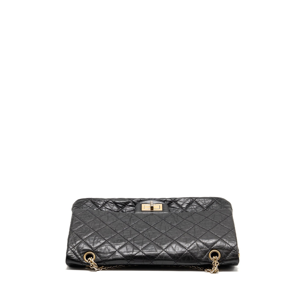 CHANEL 2.55 227 REISSUE MAXI FLAP BAG AGED CALFSKIN BLACK LGHW