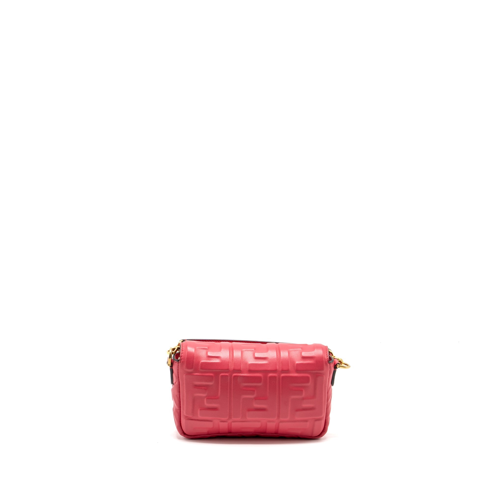 FENDI MINI BAGUETTE BAG NAPPA LAMBSKIN PINK GHW