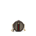 GUCCI MINI OPHIDIA GG ROUND SHOULDER BAG GG SUPREME CANVAS GHW