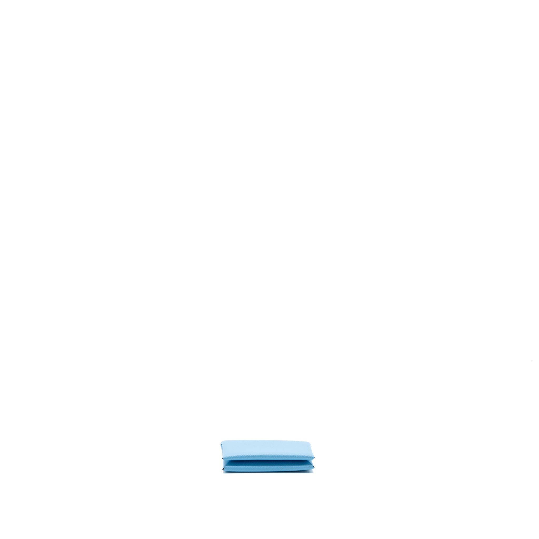 HERMES CALVI CARDHOLDER EPSOM BLUE CELESTE SHW
